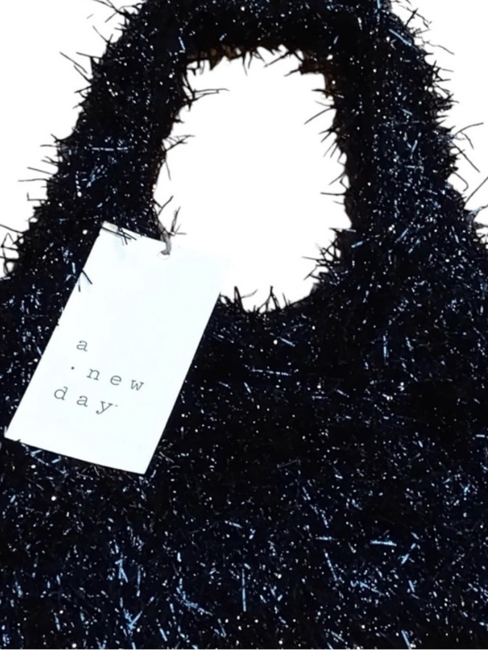A New Day Tinsel Sparkle Black Textured Mini Party Bag | OS | NWT - Picture 4 of 6